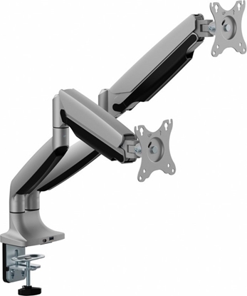 Picture of Uchwyt biurkowy gazowy do 2 monitorów LED/LCD 17-35" L-36HD 1-15KG 1xUSB-A 1xUSB-C 3.0 Heavy Duty