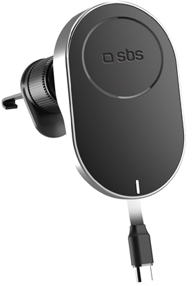 Picture of Uchwyt na smartfona z adowark bezprzewodow SBS TESUPP15WRETRACABL ze zwijanym kablem kompatybilny z MagSafe - czarny
