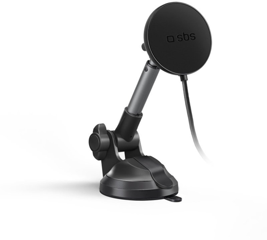 Picture of Uchwyt teleskopowy na smartfona z adowark indukcyjn SBS TESUPPMAG15WLONGARM z przyssawk, komptybilny z MagSafe - czarny