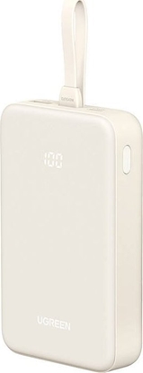 Attēls no UGREEN 20000mAh Power Bank with Built-in Cable white