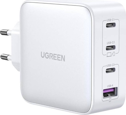 Attēls no UGREEN USB-A+3xUSB-C 100W GaN Tech Fast Wall Charger EU White