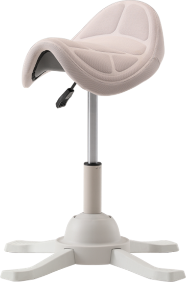 Picture of Up Up Toronto ergonomic balance stool White, Ivory fabric, longer gas lift