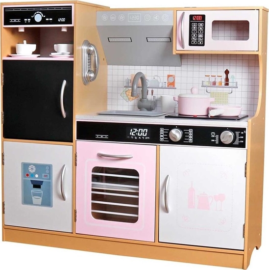 Picture of Upominkarnia Kuchnia drewniana dla dzieci podwietlane palniki 87x30x83,5 cm naturalna