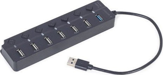 Picture of USB Centrmezgls Gembird 7-port USB 3.1 with Switches Black