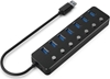 Picture of USB Centrmezgls Gembird USB 3.1 Powered 7-port Hub with Switches Black