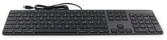 Picture of USB-C numeric Keyboard KB-1843, 106 keys, USB-C port, aluminum, British English (UK EN) layout, macOS, space gray