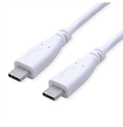 Picture of Value USB 3.2 Gen 2 Cable, PD (Power Delivery) 20V5A, with Emark, C-C, M/M, white, 0.5 m