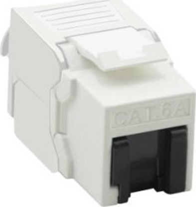 Attēls no Value Cat.6A (Class EA) Keystone, RJ-45, UTP, tool-free, silver, white