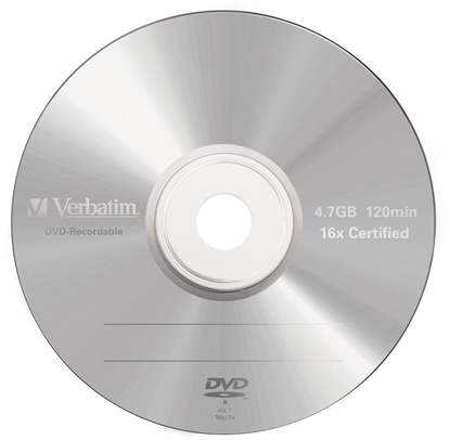 Изображение Verbatim DVD-R, DataLife PLUS, 43518, 4.7GB, 16x, jewel box, 1 KUS, Scratch Resistant, 12cm, General, Advanced Azo+, Matte Silver,