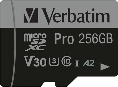 Picture of Verbatim microSDXC Pro     256GB Class 10 UHS-I incl Adapter