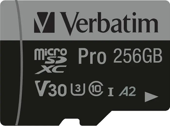 Picture of Verbatim microSDXC Pro     256GB Class 10 UHS-I incl Adapter