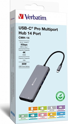 Attēls no Verbatim USB-C Pro Multiport Hub 14 Port CMH-14