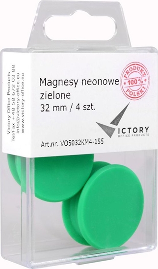 Picture of Victory Office Magnesy 32mm VICTORY OFFICE PRODUCTS 5032KM4-155 neonowe zielone 4szt