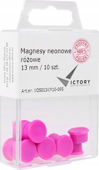 Picture of Victory Office Product MAGNESY VICTORY OFFICE 13MM 10 SZT. NEONOWE RÓOWE