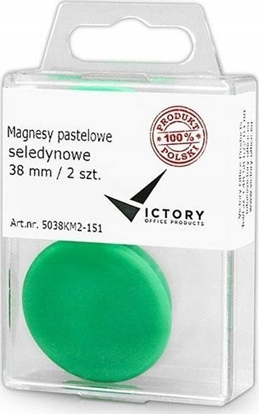 Изображение Victory Office Product MAGNESY VICTORY OFFICE 38MM 2SZT. PASTELOWE SELEDYNOWE