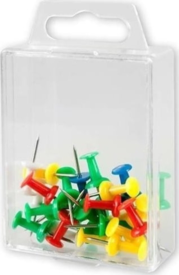 Picture of Victory Office Product PINEZKI BECZUKI TABLICOWE VICTORY OFFICE 25SZT. MIX KOLORÓW POJEMNIK PLASTIKOWY ZAWIESZANY