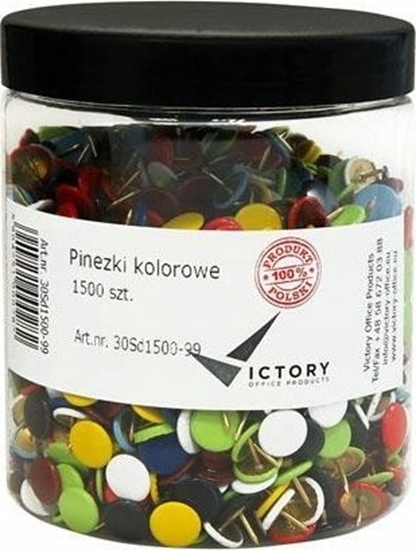Picture of Victory Office Product PINEZKI VICTORY OFFICE MIX KOLORÓW 1500 SZT. SOIK DUY