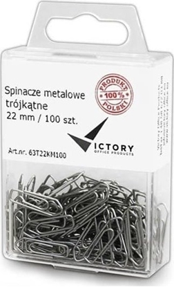 Attēls no Victory Office Product SPINACZE BIUROWE VICTORY OFFICE 22MM 100 SZT. TRÓJKTNE POJEMNIK PLASTIKOWY ZAWIESZANY