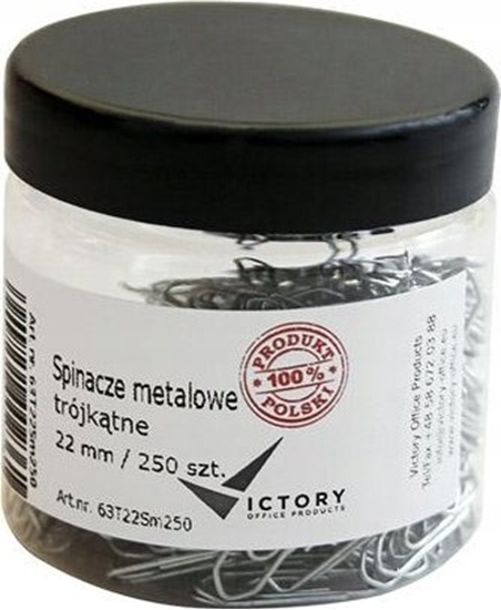Picture of Victory Office Product SPINACZE BIUROWE VICTORY OFFICE 22MM 250 SZT. TRÓJKTNE SOIK MAY