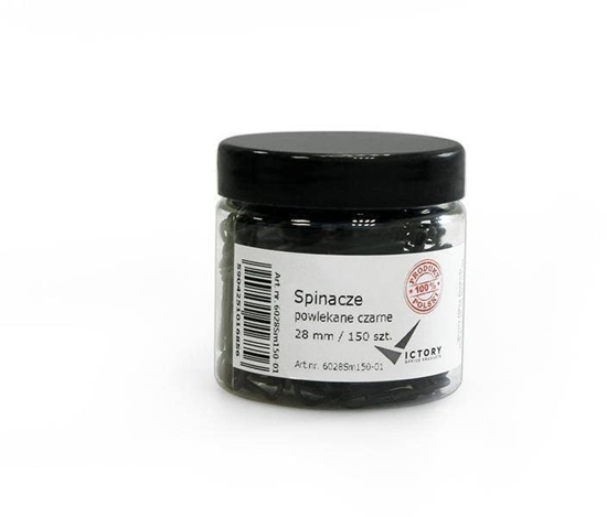 Picture of Victory Office Product SPINACZE BIUROWE VICTORY OFFICE 28MM 150 SZT. OKRGE POWLEKANE CZARNE SOIK MAY