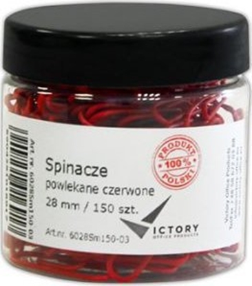 Изображение Victory Office Product SPINACZE BIUROWE VICTORY OFFICE 28MM 150 SZT. OKRGE POWLEKANE CZERWONE SOIK MAY