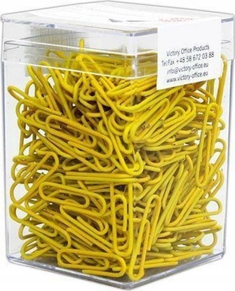 Picture of Victory Office Product SPINACZE BIUROWE VICTORY OFFICE 28MM 300 SZT. OKRGE POWLEKANE ÓTE POJEMNIK PLASTIKOWY