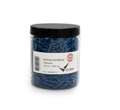Picture of Victory Office Product SPINACZE BIUROWE VICTORY OFFICE 28MM 800 SZT. OKRGE POWLEKANE NIEBIESKIE SOIK DUY