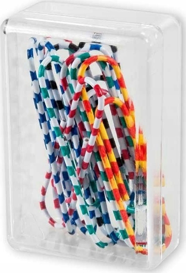 Picture of Victory Office Product SPINACZE BIUROWE VICTORY OFFICE 50MM 12 SZT. OKRGE ZEBRA MIX KOLORÓW POJEMNIK PLASTIKOWY