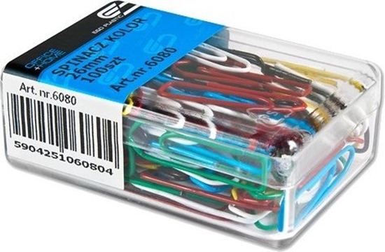 Picture of Victory Office Product Spinacze trójktne 26mm VICTORY OFFICE PRODUCTS 66T263100-99 mix kolorów metalowe w pojemniku plastikowym 100szt