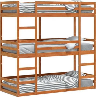 Изображение vidaXL Potrójne óko pitrowe, woskowy brz, 90x190 cm,sosnowe