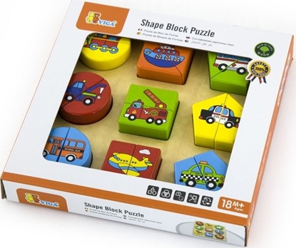 Attēls no Viga Puzzle Drewniane Viga Pojazdy