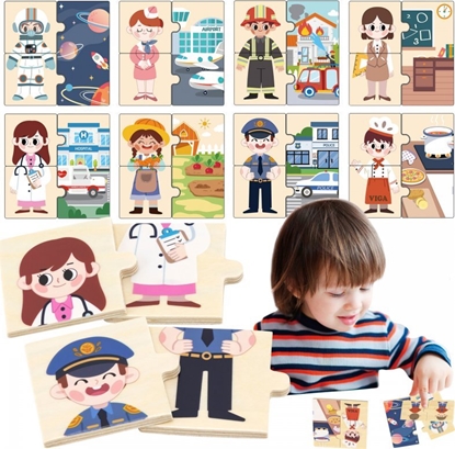 Picture of Viga Toys Drewniane Puzzle Ukadanka Dopasowanie Zawodów