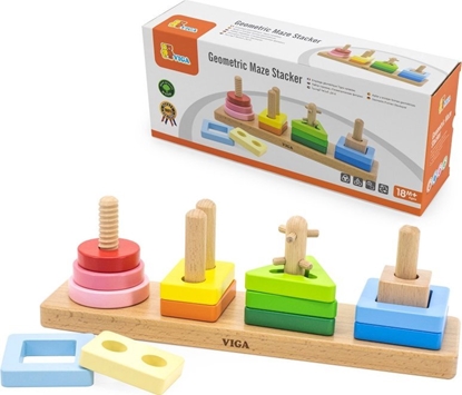 Picture of Viga Toys Drewniany Geometryczny Sorter Labirynt