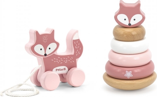 Picture of Viga Toys Zestaw Lisek Drewniana Piramidka + Lisek Do Cignicia