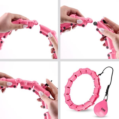 Attēls no Vingrošanas aplis ar atsvaru OHA02 HULA HOP PINK WITH WEIGHT ONE FITNESS