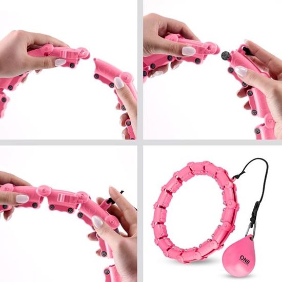 Picture of Vingrošanas aplis ar atsvaru OHA02 HULA HOP PINK WITH WEIGHT ONE FITNESS