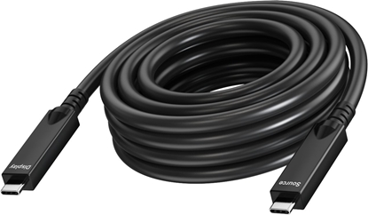 Picture of Vision - USB-Kabel - 24 pin USB-C (M) zu 24 pin USB-C (M) - USB 3.2 Gen 1 / DisplayPort 2.1 - 3 A - 10 m - Active Optical Cable (AOC), USB Power Delivery (60W), Support von 4K 60 Hz - Schwarz