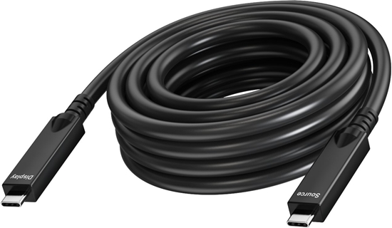 Picture of Vision - USB-Kabel - 24 pin USB-C (M) zu 24 pin USB-C (M) - USB 3.2 Gen 1 / DisplayPort 2.1 - 3 A - 10 m - Active Optical Cable (AOC), USB Power Delivery (60W), Support von 4K 60 Hz - Schwarz