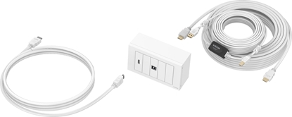 Picture of Vision Techconnect Modulares AV-Panel mit Kabeln - LEBENSLANGE GARANTIE - 10 Meter Kabel - 4K bei 60 Hz - Einfaches Paket zur Installation von Touchpanel-Displays oder Projektoren - Enthalt britische Doppel-Gang-Aufputzdose und Doppel-Gang-Rahmen fur