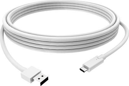 Attēls no Vision VISION Professional installationstaugliches Kabel USB-C zu USB-A - 30 JAHRE GARANTIE - Bandbreite 5 Gbit/s - unterstutzt 3-A-Ladestrom - USB-C 3.1 (M) zu USB-A 3.0 (M) - Aussendurchmesser 4,0 mm - 22 + 30 AWG 1 m - Weiss