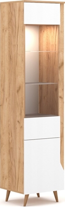 Picture of Vivaldi Meble WITRYNA TUE LE craft zoty/biay mat LED B 2K