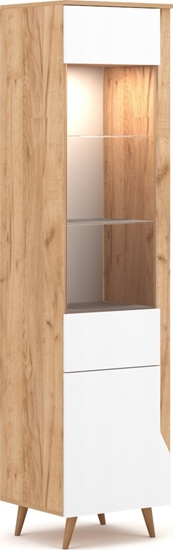 Изображение Vivaldi Meble WITRYNA TUE LE craft zoty/biay mat LED B 2K