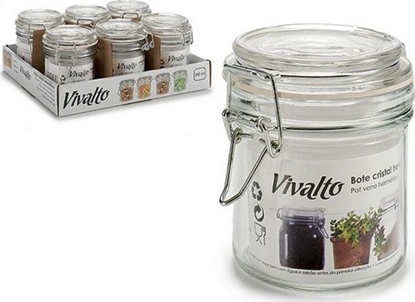 Attēls no Vivalto Przezroczysty szklany soik Vivalto Hermetyczny (250 ml) Przezroczysty Szko Silikon Chromowany