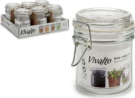 Изображение Vivalto Przezroczysty szklany soik Vivalto Hermetyczny (250 ml) Przezroczysty Szko Silikon Chromowany