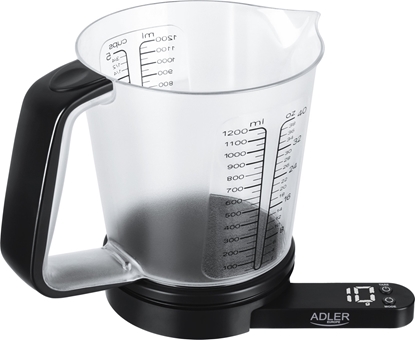 Picture of Adler | Kitchen scale with a measuring cup | AD 3178 | Maximum weight (capacity) 5 kg | Black
