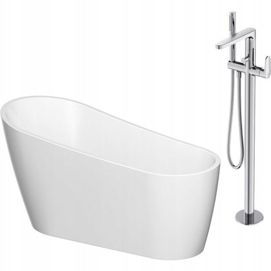 Picture of Wanna Cersanit SET B721: Wanna wolnostojca owalna ZEN 167x72 z bateri wolnostojc INVERTO chrom (S601-140)