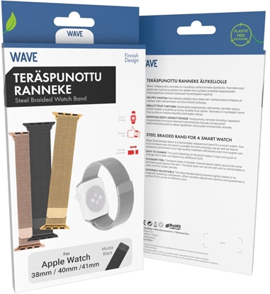 Picture of Wave steel braided strap, Apple Watch 38 / 40 / 41 / 42 mm, black