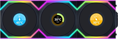 Attēls no Wentylator Lian Li UNI FAN SL Wireless LCD 120 3-pack czarny (12SLLCD1W3B)