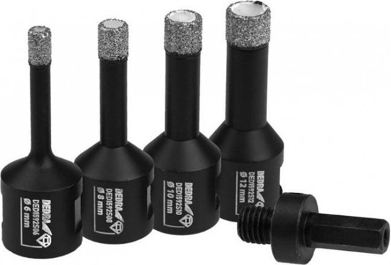 Picture of Wierto Dedra ZESTAW KORONEK DIAMENTOWYCH VACUUM BRAZED 6,8,10,12MM + ADAP (1 SZT)