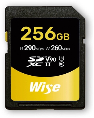Picture of Wise SDXC UHS-II V90       256GB R:290MBs / W:260MBs   WI-SD-N256